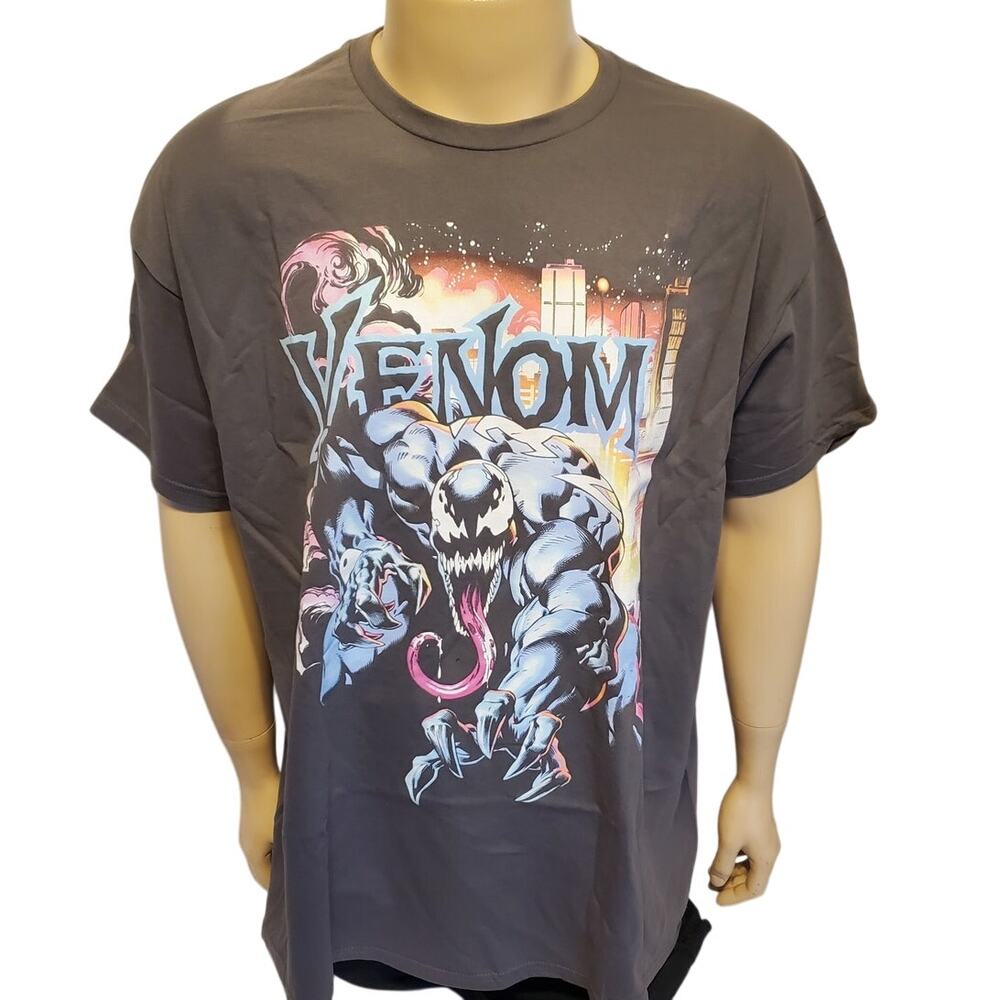Marvel Venom City Aflame Gray Graphic T-Shirt Men's XL Unisex NWT
